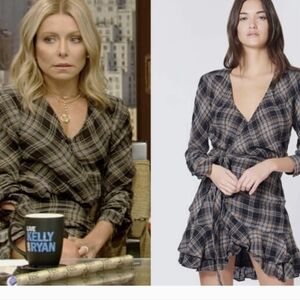 Veronica Beard ,Grey Plaid Long Sleeve Dresses,Size 2